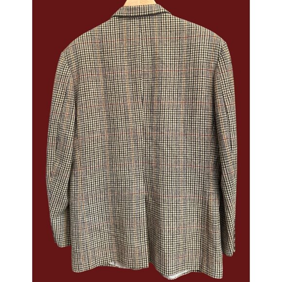 Lands End Houndstooth Plaid Wool Blazer Preppy Vintage Style Academia 41R - Picture 5 of 11